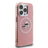 Husa telefon Karl Lagerfeld pentru Apple iPhone 16 Pro Max, IML K/C Heads Repeated Logo, MagSafe, Roz