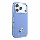 Husa telefon Karl Lagerfeld pentru Apple iPhone 18 Pro Max / 17 Pro Max, PU Grained Semi Wrap, K/CH Heads, MagSafe, Albastra