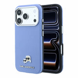 Husa telefon Karl Lagerfeld pentru Apple iPhone 18 Pro Max / 17 Pro Max, PU Grained Semi Wrap, K/CH Heads, MagSafe, Albastra