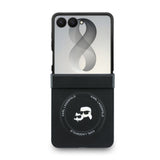 Husa telefon Karl Lagerfeld pentru Samsung Galaxy Z Flip 8, PU K/C Heads Magnetic, Neagra