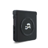 Husa telefon Karl Lagerfeld pentru Samsung Galaxy Z Flip 8, PU K/C Heads Magnetic, Neagra