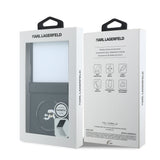 Husa telefon Karl Lagerfeld pentru Samsung Galaxy Z Flip 8, PU K/C Heads Magnetic, Neagra