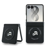 Husa telefon Karl Lagerfeld pentru Samsung Galaxy Z Flip 8, PU K/C Heads Magnetic, Neagra