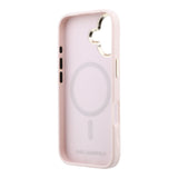 Husa telefon Karl Lagerfeld pentru Apple iPhone 17, PU Perforated Gold Dots, MagSafe, Roz