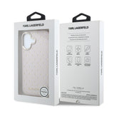 Husa telefon Karl Lagerfeld pentru Apple iPhone 17, PU Perforated Gold Dots, MagSafe, Roz