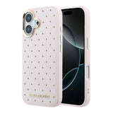 Husa telefon Karl Lagerfeld pentru Apple iPhone 17, PU Perforated Gold Dots, MagSafe, Roz