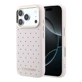 Husa telefon pentru Apple iPhone 17 Pro Max, Karl Lagerfeld, PU Perforated Gold Dots, MagSafe, Roz