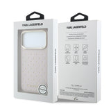 Husa telefon pentru Apple iPhone 17 Pro, Karl Lagerfeld, PU Perforated Gold Dots, MagSafe, Roz