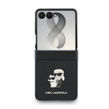Husa telefon pentru Samsung Galaxy Z Flip 8, PU Saffiano Karl and Choupette, Neagra