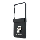 Husa telefon pentru Samsung Galaxy Z Flip 8, PU Saffiano Karl and Choupette, Neagra