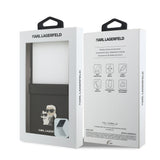 Husa telefon pentru Samsung Galaxy Z Flip 8, PU Saffiano Karl and Choupette, Neagra