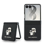 Husa telefon pentru Samsung Galaxy Z Flip 8, PU Saffiano Karl and Choupette, Neagra