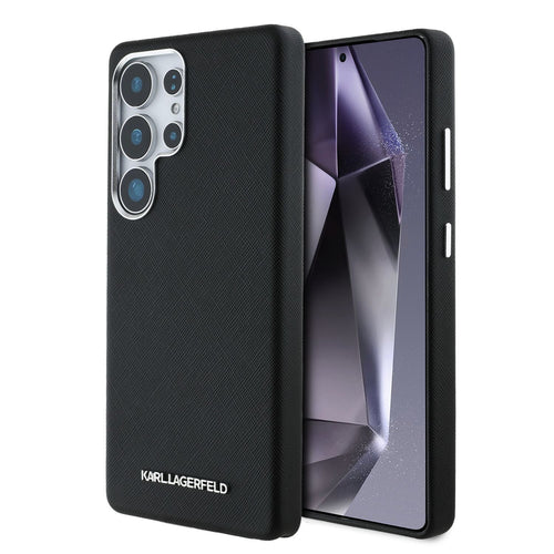 Husa cu inel Karl Lagerfeld compatibila cu Galaxy S25 Ultra, piele, Negru