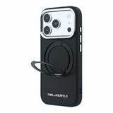 Husa telefon Karl Lagerfeld pentru Apple iPhone 18 Pro / 17 Pro, PU Saffiano, Ring Stand, MagSafe, Neagra