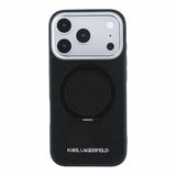 Husa telefon Karl Lagerfeld pentru Apple iPhone 18 Pro / 17 Pro, PU Saffiano, Ring Stand, MagSafe, Neagra