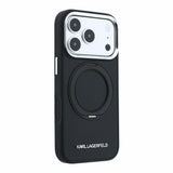 Husa telefon Karl Lagerfeld pentru Apple iPhone 18 Pro / 17 Pro, PU Saffiano, Ring Stand, MagSafe, Neagra