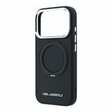 Husa telefon Karl Lagerfeld pentru Apple iPhone 18 Pro / 17 Pro, PU Saffiano, Ring Stand, MagSafe, Neagra