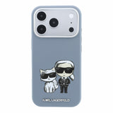 Husa spate Karl Lagerfeld pentru Apple iPhone 18 Pro / 17 Pro, PU Semi Wrap, Smooth Sketch, MagSafe, Albastră