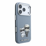 Husa spate Karl Lagerfeld pentru Apple iPhone 18 Pro / 17 Pro, PU Semi Wrap, Smooth Sketch, MagSafe, Albastră