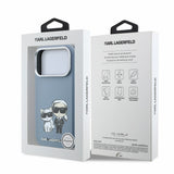 Husa spate Karl Lagerfeld pentru Apple iPhone 18 Pro / 17 Pro, PU Semi Wrap, Smooth Sketch, MagSafe, Albastră