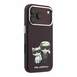 Husa telefon Karl Lagerfeld pentru Apple iPhone 18 Pro Max / 17 Pro Max, PU Semi Wrap, Smooth Sketch Bodies, MagSafe, Burgundy