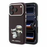 Husa telefon Karl Lagerfeld pentru Apple iPhone 18 Pro Max / 17 Pro Max, PU Semi Wrap, Smooth Sketch Bodies, MagSafe, Burgundy