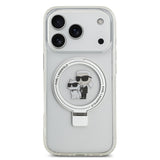 Husa telefon Karl Lagerfeld pentru Apple iPhone 17 Pro, Ringstand MagSafe, Alba
