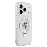 Husa telefon Karl Lagerfeld pentru Apple iPhone 17 Pro, Ringstand MagSafe, Alba