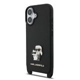 Husa Karl Lagerfeld compatibila cu iPhone 17, piele ecologica PU Saffiano, Negru