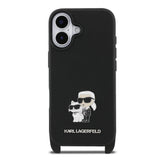 Husa Karl Lagerfeld compatibila cu iPhone 17, piele ecologica PU Saffiano, Negru