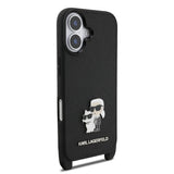 Husa Karl Lagerfeld compatibila cu iPhone 17, piele ecologica PU Saffiano, Negru