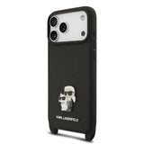 Husa Karl Lagerfeld compatibila cu iPhone 17 Pro Max, piele eco PU Saffiano, Negru