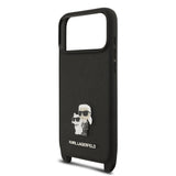 Husa Karl Lagerfeld compatibila cu iPhone 17 Pro, piele ecologica PU Saffiano, Negru