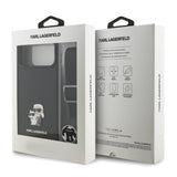 Husa Karl Lagerfeld compatibila cu iPhone 17 Pro Max, piele eco PU Saffiano, Negru