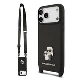 Husa Karl Lagerfeld compatibila cu iPhone 17 Pro Max, piele eco PU Saffiano, Negru