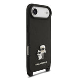Husa Karl Lagerfeld compatibila cu iPhone 17 Air, piele eco PU Saffiano, Negru
