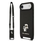 Husa Karl Lagerfeld compatibila cu iPhone 17 Air, piele eco PU Saffiano, Negru