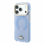 Husa telefon LACOSTE IML Shockproof Petit Pique Gold Logo MagSafe pentru Apple iPhone 17 Pro / 18 Pro, Albastră