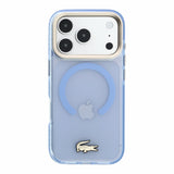 Husa telefon LACOSTE pentru Apple iPhone 18 Pro Max / 17 Pro Max, IML Shockproof Petit Pique Gold Logo MagSafe, Albastră