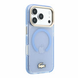 Husa telefon LACOSTE pentru Apple iPhone 18 Pro Max / 17 Pro Max, IML Shockproof Petit Pique Gold Logo MagSafe, Albastră