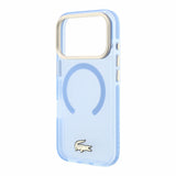 Husa telefon LACOSTE pentru Apple iPhone 18 Pro Max / 17 Pro Max, IML Shockproof Petit Pique Gold Logo MagSafe, Albastră