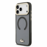 Husa telefon LACOSTE IML Shockproof Petit Pique MagSafe pentru Apple iPhone 17 Pro / 18 Pro, Neagra
