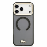 Husa telefon LACOSTE IML Shockproof Petit Pique MagSafe pentru Apple iPhone 17 Pro / 18 Pro, Neagra