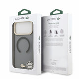 Husa telefon LACOSTE pentru Apple iPhone 18 Pro Max / 17 Pro Max, IML Shockproof Petit Pique Gold Logo MagSafe, Neagra