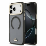 Husa telefon LACOSTE IML Shockproof Petit Pique MagSafe pentru Apple iPhone 17 Pro / 18 Pro, Neagra