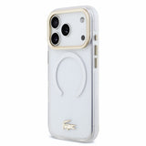 Husa telefon LACOSTE pentru Apple iPhone 18 Pro Max / 17 Pro Max, IML Shockproof Petit Pique Gold Logo, MagSafe, Transparenta