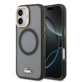 Husa Lacoste compatibila cu iPhone 17, MagSafe/Magnetic, TPU, Negru