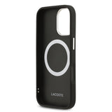 Husa Lacoste compatibila cu iPhone 17, MagSafe/Magnetic, piele PU, Negru