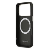 Husa Lacoste compatibila cu iPhone 17 Pro, MagSafe/Magnetic, piele PU, Negru