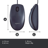 Mouse cu cablu Logitech M100, Negru